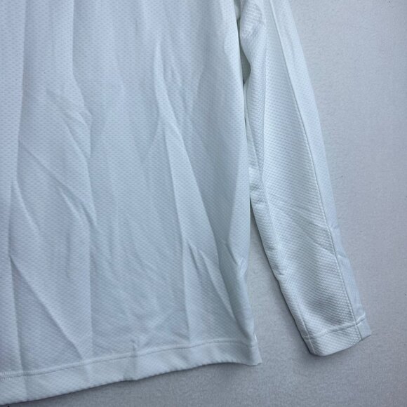 Land's End Verizon White Quarter Zip Pullover Mens Small Casual Workwear Light - Picture 4 of 11